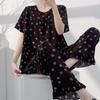 Short-sleeved Trousers Cotton and Silk Pajamas Women's Summer Thin Suit Japanese Sweet Anti-bumps Can Be Worn Outside Cotton Silk Loungewear