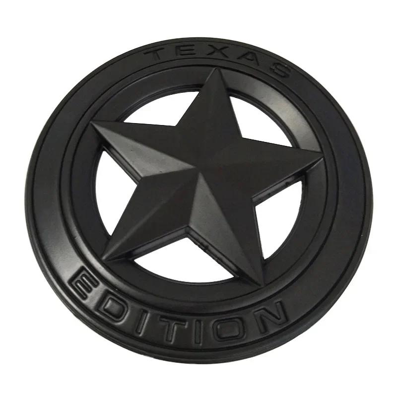Metal TEXAS EDITION Shield Pentagram 3D Emblem Badge Car Fender Side Tail Body Sticker for JEEP Wrangler Liberty Grand Cherokee ALU1