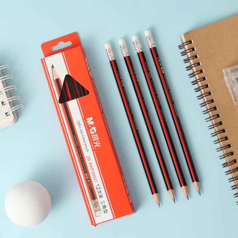 M&G AWP30937 Triangular 2B Wood Pencils