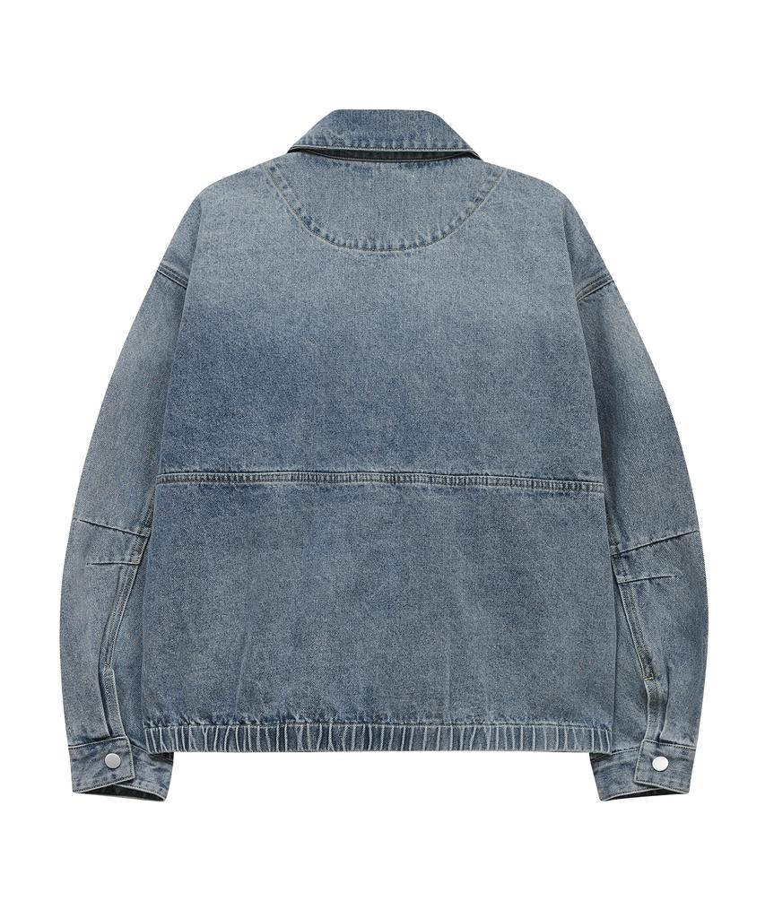 Standarderror 87-Stan118 [Classic] Florence Vintage Washed Minimal Denim Jacket Light Indigo