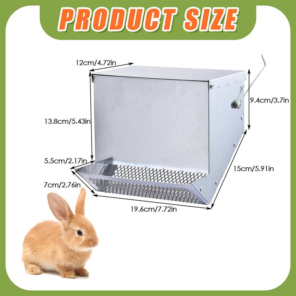 Mangiatoia per conigli Stazione di alimentazione automatica con coperchio Dispenser di cibo per conigli Per la cura degli animali domestici Piccolo animale Interno Esterno Uccello Furetto