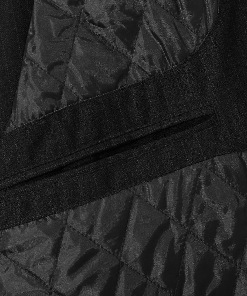 Trillion Pin Stripe Officer Crop Bomber Jacket_Black