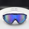 Large Frame Plated Waterproof Anti-Fog Swimming Goggles with One-Piece Earplugs for Men and Women