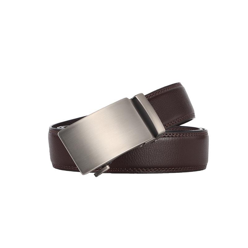 

Четыре сезона в наличии новый ремень мужской высококачественный из натуральной кожи с автоматической пряжкой кожаный деловой мужской ремень для брюк повседневный ремень 120cm темно-коричневого