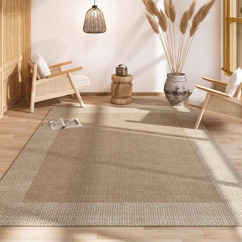 Simple Geometric Wind Carpet Living Room  New Log Wind Non-washable Bedroom Bedside Rug Japanese Floor Cushion