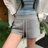 Gray Sports Shorts for Women's Summer New High-waist Drawstring Slim Waist Design Casual Pants