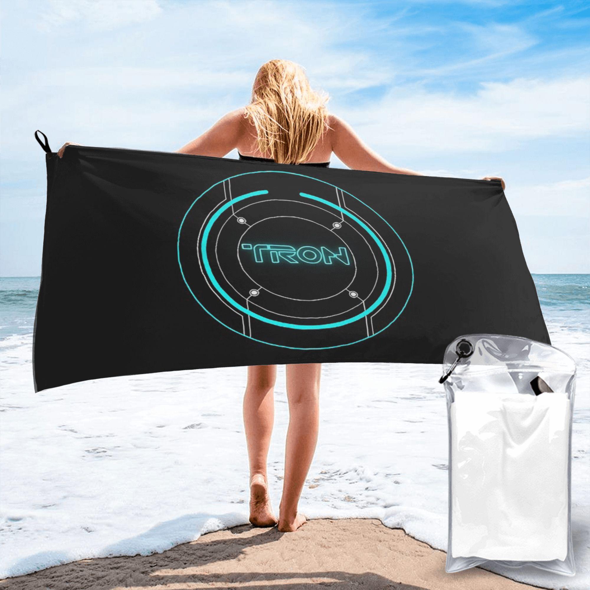 Tron Legacy Inspired Beach Towel Soft Microfiber Quick Dry Absorbent Quick Towels For Bath W40*H60(CM)