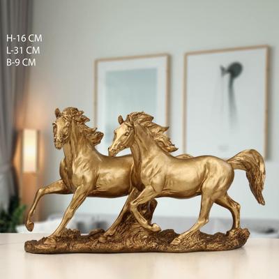 Feng Shui 6" Running Horse Statue Handcrafted Decorative Showpiece Idol for Living Room Home Decor Animal Figurines, Brown, Pack of 1