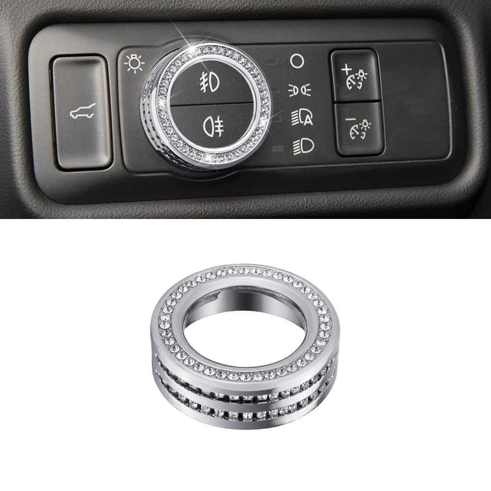 LECART Red Headlight Switch Knob Covers Fit for Ford Explorer 2024 Auto Interior Accessories Auto Decor Trims Metal Sticker