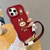 Applicable to Apple 16promax big wave mobile phone case iPhone15 integrated lanyard hole 14 cute cartoon
