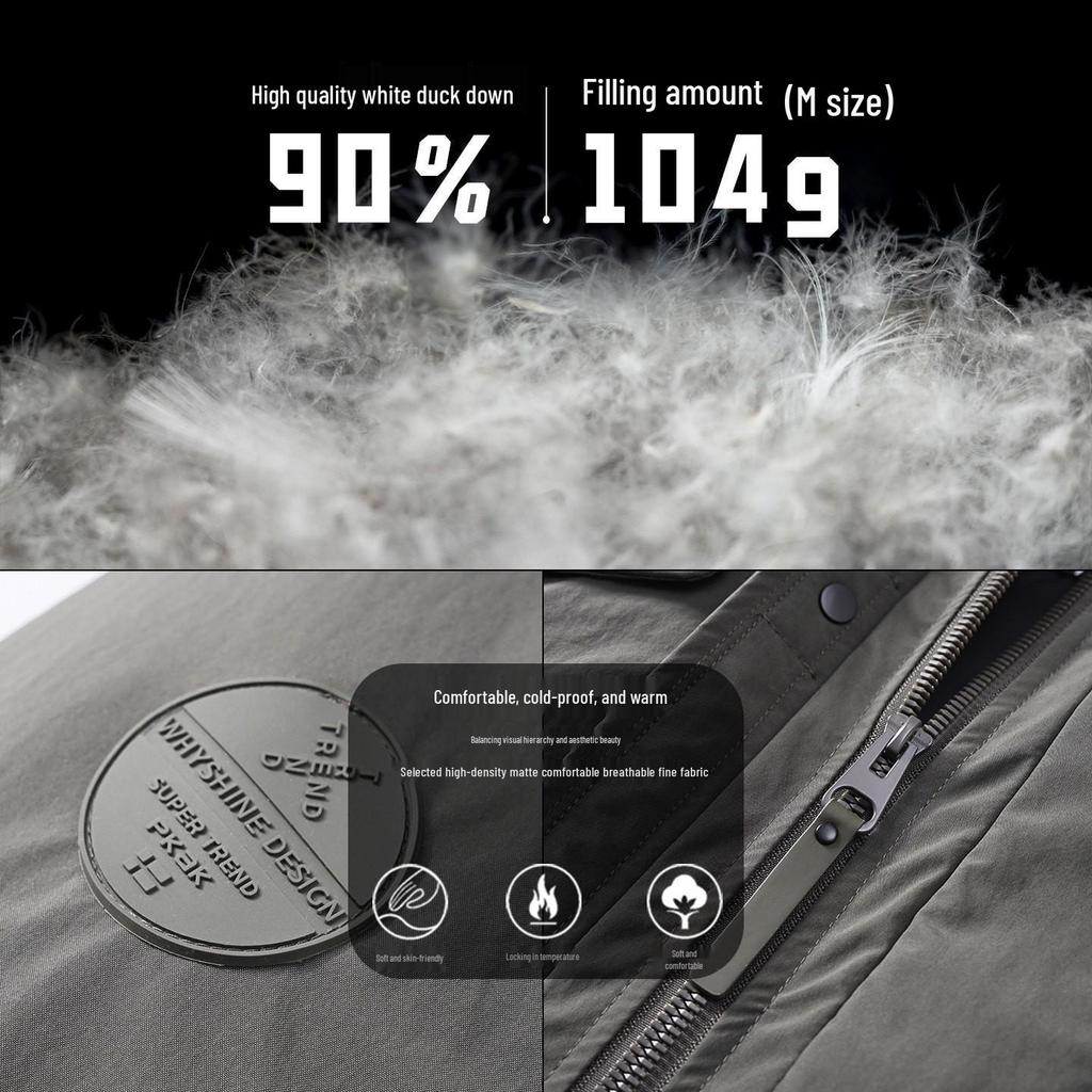 Men's Hooded Windproof Down Jacket - 2025 Winter Style, Thickened Mid-Length White Duck Down Outerwear