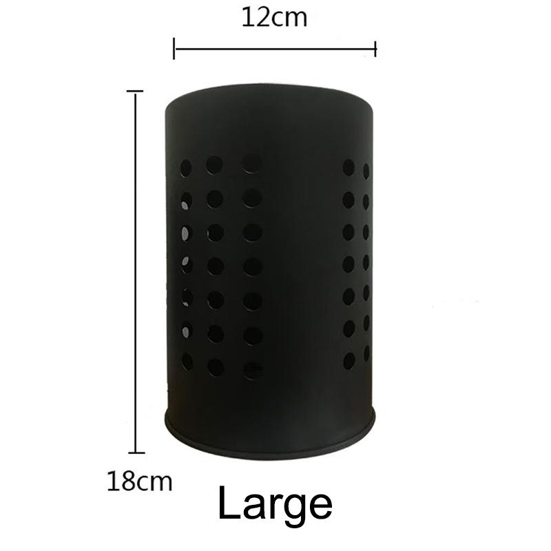 Tub pentru bețișoare din oțel inoxidabil, găleată pentru tacâmuri, capacitate mare, depozitare ustensile de bucătărie, gaură rotundă, tub de scurgere golit