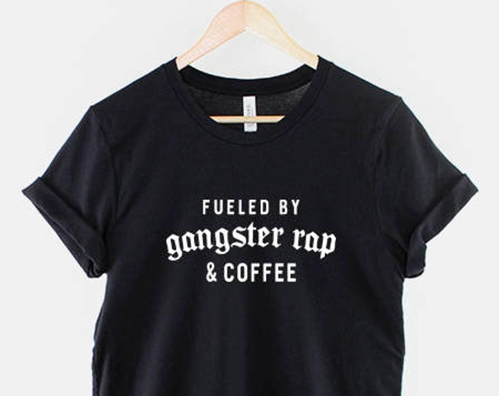 Gangster Rap Coffee Shirt, Hip Hop Caffeine Humor Tee, Music Fan Apparel 3XL
