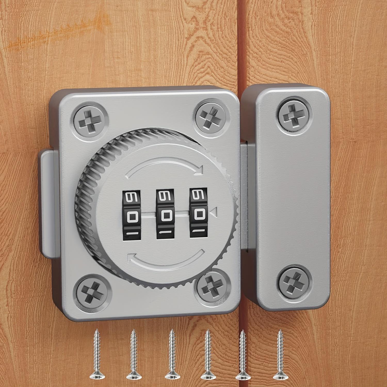 

Простой в установке металлический кодовый замок для шкафов и ящиков — ключ не требуется, беспроводной и подходит для однодверных применений серебряный