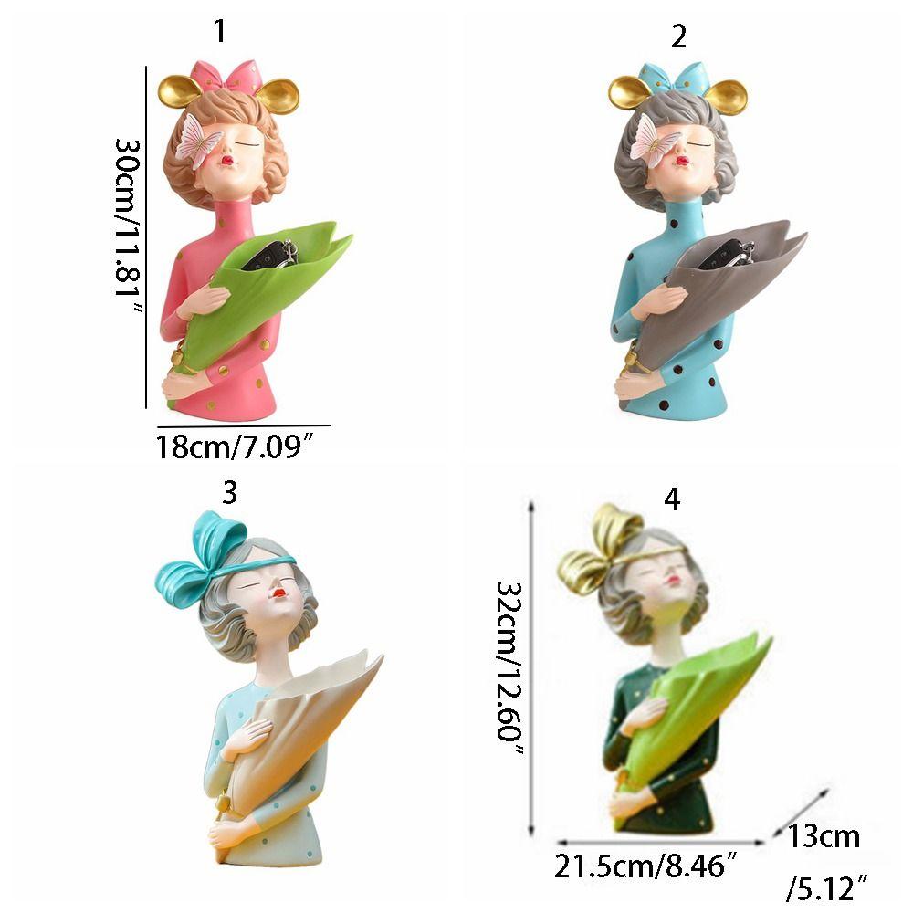 Elegante Blumenmädchen-Statue Handgefertigte Mädchen-Vasen-Dekoration Moderne Schmetterlingsmädchen-Skulptur Schlafzimmer