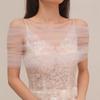 Hochzeitsschal Damen Tüllschal Tüll Hochzeitsstola für Braut Brautstola Wickel Schulterfreier Schal Durchsichtiger Brautschal