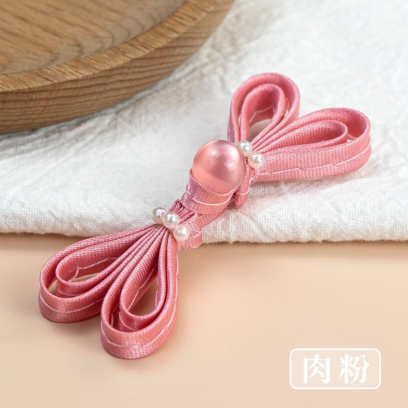 10pcs Chinese Cheongsam Buckle Beaded Trim Fastener Chinese Knot Buttons DIY Handcraft Clothing Decorative Accessory