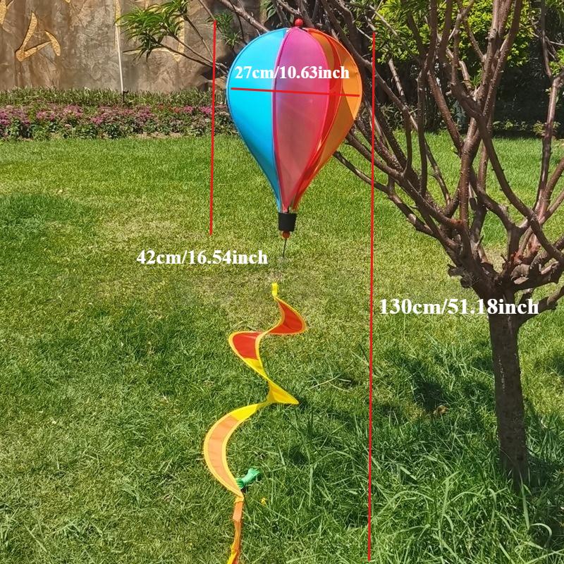 1PC Rainbow Hot Air Balloon Wind Spinner-suitable for Garden, Home, Office, Christmas and Party Decoration /garden Accessories