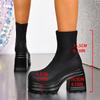 Women's Fashion High Heels Autumn New Round Head Thick Heel Waterproof Platform Side Zipper Temperament Mid-calf Boots