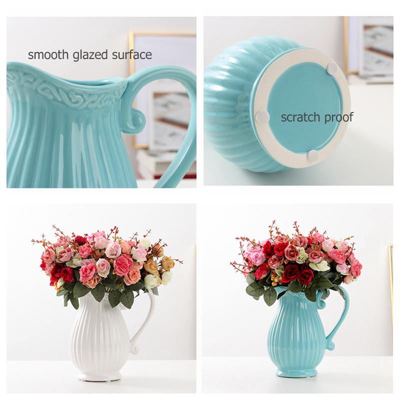 Vază decorativă ceramică de 8 inch, pentru buchet de flori, cel mai bun cadou pentru aranjament floral uscat, vază de decorare pentru casă