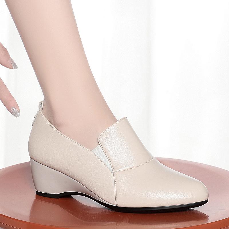 Single shoes women's new women's shoes women's leather shoes waterproof platform work shoes comfortable and versatile mother's s