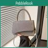 Soft Pu Square Shaped Handbag With Letter Printed Glossy Material For Casual Outings