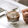 250ml High Borosilicate Creative Glass Cup Little Bear Cup   Women'S Summer Cat Claw Cup Double Layer Creative Drinking Cup