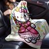 For Princess, Rainbow, HelloKittyAnime-Themed Flannel Blanket, Glam Style, Digital Print, All-Season Comfort, Tear-Resistant, Knitted Crafts