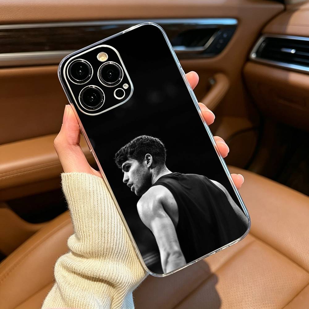 C-Carlos -A-Alcaraz-Tennis Phone Case For iPhone17,16,15,14,13,12,11 ,Pro Max, Plus Soft Silicone Transparent Cover iPhone14Pro