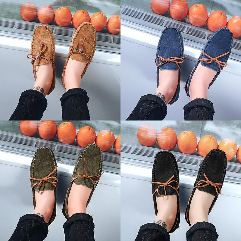 Summer New Large-size Men's Casual Leather Pigskin Doudou Shoes, Foreign Trade Explosion, One-pedal Men's Leather Shoes