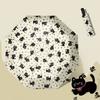 Automatic Manual Folding Umbrella Sun Rain Protection UPF50 Black Coating Cartoon Design 8-Rib Lightweight Adult