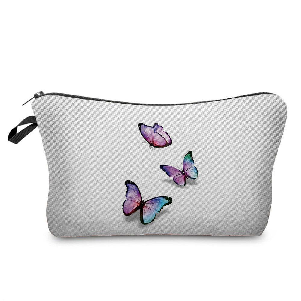 Women Flower Print Cosmetic Bag Toiletries Organize Travel Storage Case 6670