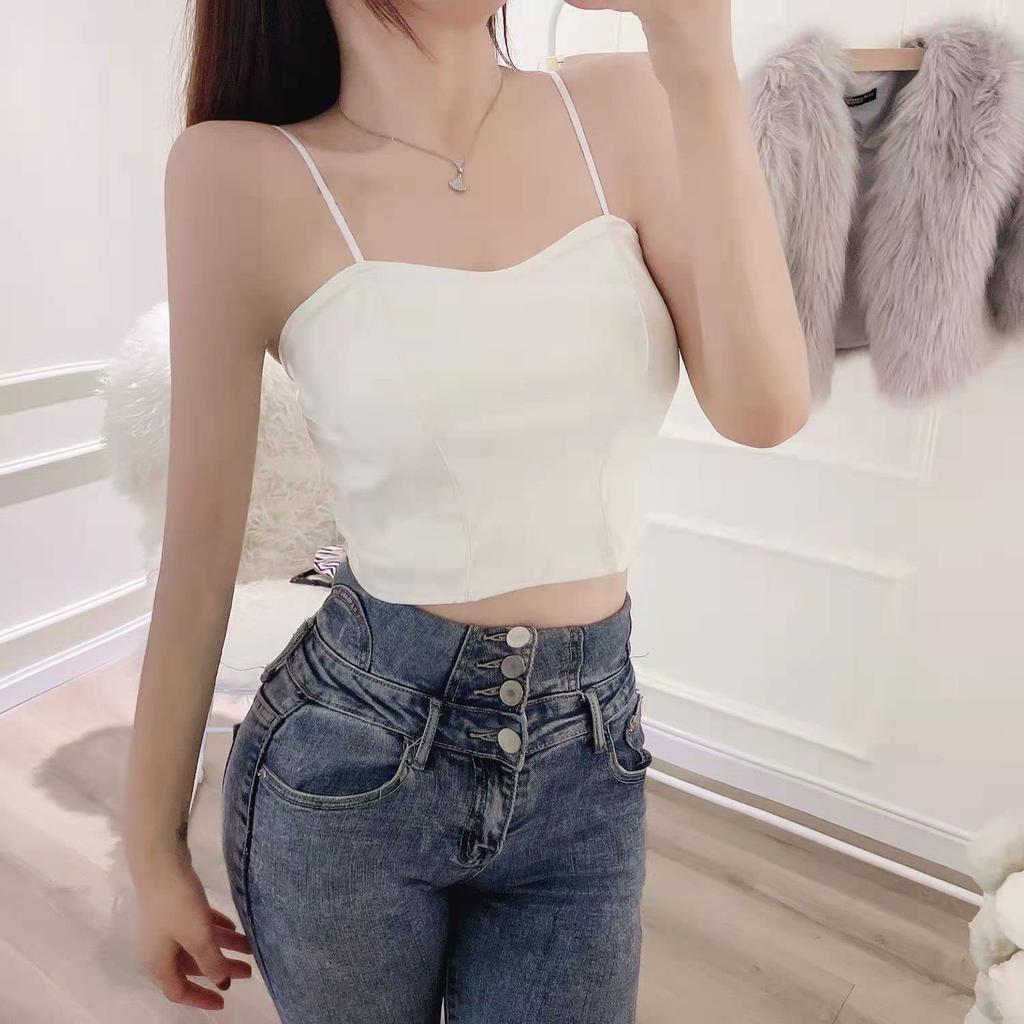 Rubitas PU-Leder Lässiges und Niedliches Hemd Camisole, Unterwäsche, Frühling, Sommer, Herbst, Winter, Oberteil, (Weiß)