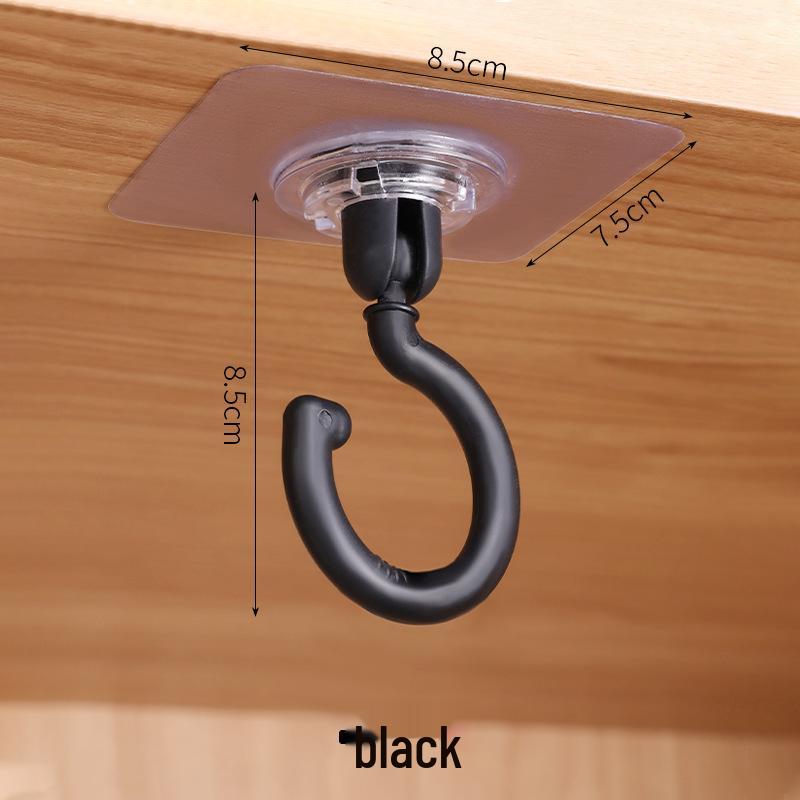 

5-Hook Rotatable Adhesive Wall-Mount for Kitchen, Ceiling, and Door - Seamless No-Punch Design for Utensils, Clothes, and Hats