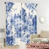 Set Of 2 Modern Curtains Blue Landscape Scene Fashionable Semi Decorations Home Decorative Curtain Light Filtering Made Polyester