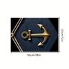 4 Ocean Anchor Pattern Placemats, 100% Rectangular Table Mats, Hand Washed, Size 12x18 Inches, Suitable for Dining, Kitchen, Party and Home Decoration