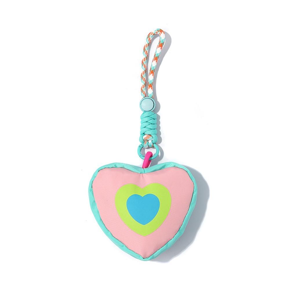 Fashion Colorful Love Heart Storage Bag Zipper Anti Loss Earphone Bag Backpack Pendant
