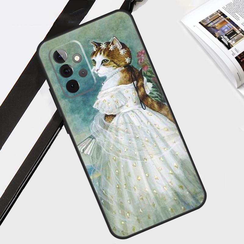 Renaissance Cats Rich Art Case For Samsung Galaxy A12 A22 A32 A52 A56 A36 A26 A16 A06 A54 A34 A14 A13 A53 A15 A35 A55