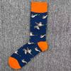 Happy Socks Men's Colorful Cartoon Astronaut Planet Floral Mid-Calf Socks, Large Size - Trendy Swedish Brand.