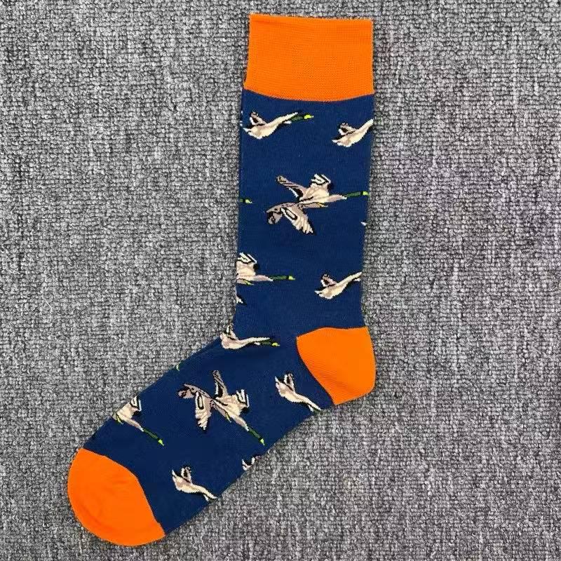 Happy Socks Men's Colorful Cartoon Astronaut Planet Floral Mid-Calf Socks, Large Size - Trendy Swedish Brand.