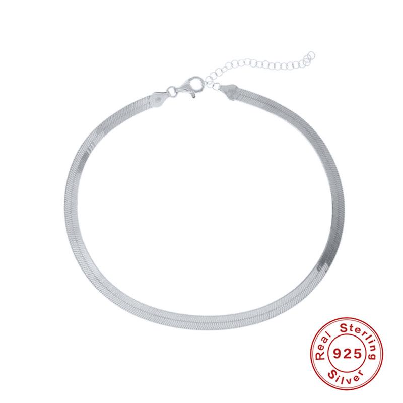 

S925 стерлингового серебра плоское змея панк преувеличенное модное ожерелье ключицы цепи ожерелье 925 Silver