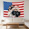 1 Stück SKZ Stray Kids US Live Kpop Wandteppich Rosa Weiß gestreift PE Wandbehang Koreanische Boygroup Merch für Konzert Geburtstag Fans