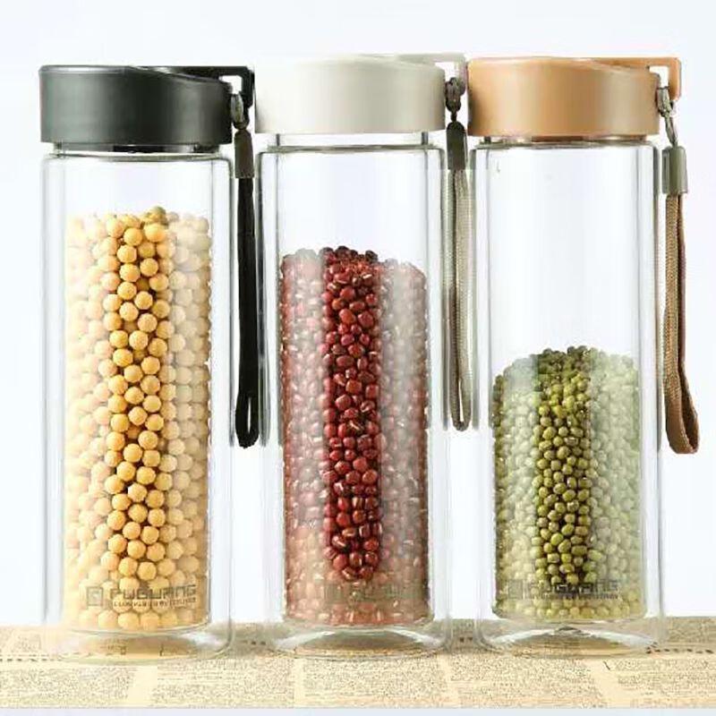 Fuguang Double-Layer Glass Water Bottle 420ml