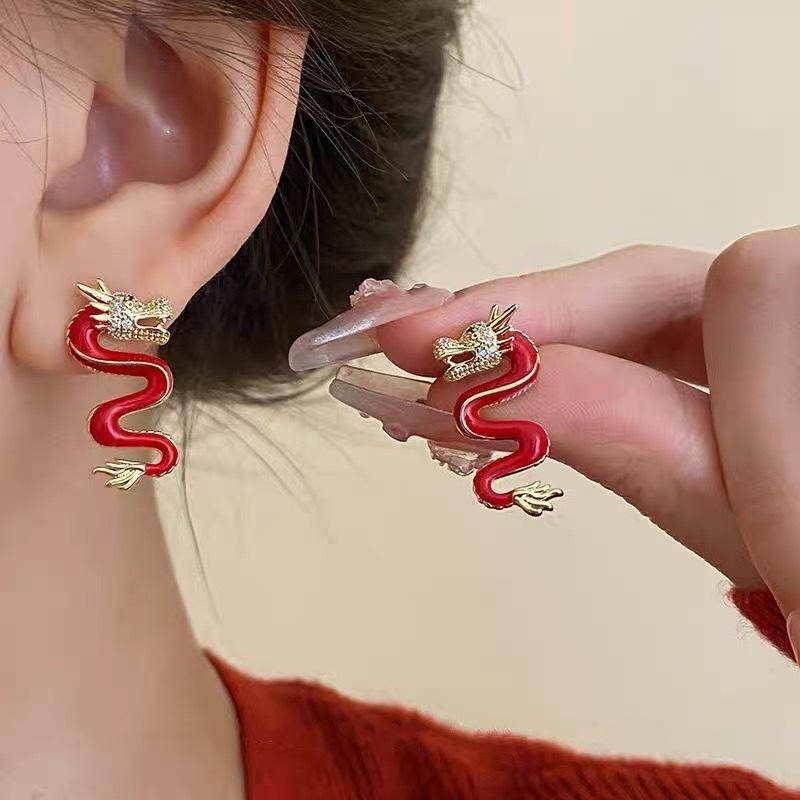 New Chinese Ethnic Style Retro Versatile Earrings Chinese Style Ancient Style Fringed Earrings Cheongsam Hanfu Cold Ear Jewelry
