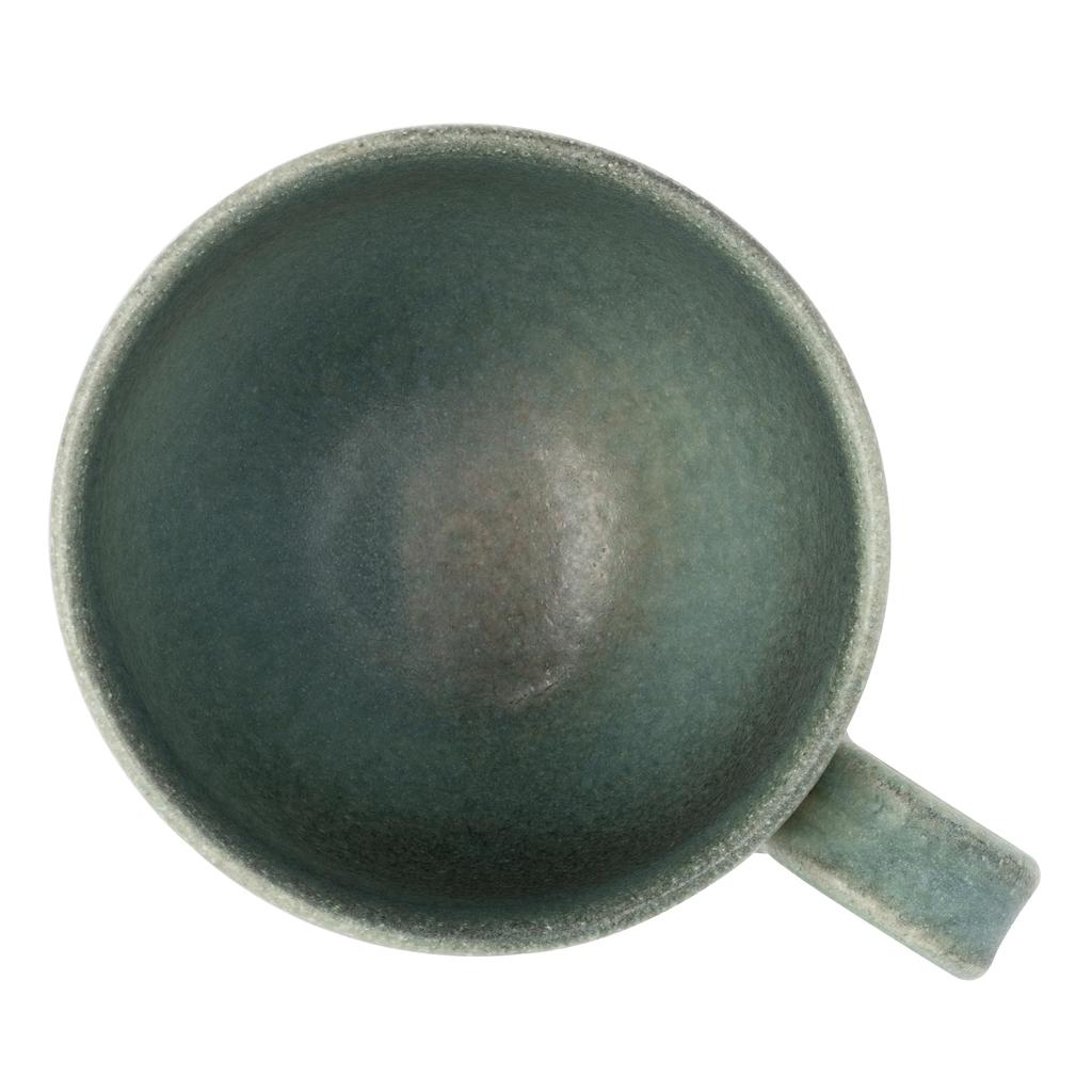 Marui Seito Shigaraki Ware Hechimon Mug, 320ml Capacity, Black Celadon, Green, MR-3-4434