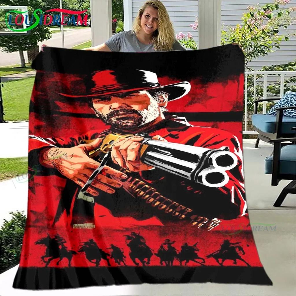 Popolare Ruolo del Gioco A-Arthur Morgan Coperta Quattro Stagioni Copertura per Divano Coperta da Viaggio Peluche Coperta per Pausa Ufficio da Viaggio Regalo