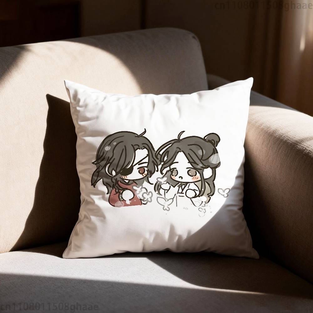 Heaven Officials Blessing  Pillow Case Square DoubleSided Printing Short Plush Sofa Cushion Cover Bedroom Bedside Pillow