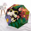 1pc Floral CatsAutomatic Folding Umbrella, Portable Collapsible Design, Casual Outdoor Accessory, for All Seasons 058