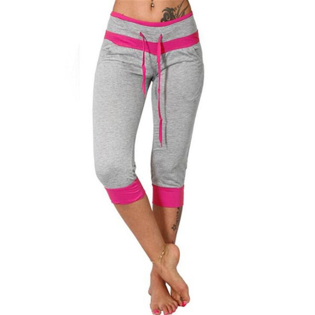 Female Summer High Waist Temperament Commuter Cropped Pants Color Matching Tight-fitting Casual Pants
