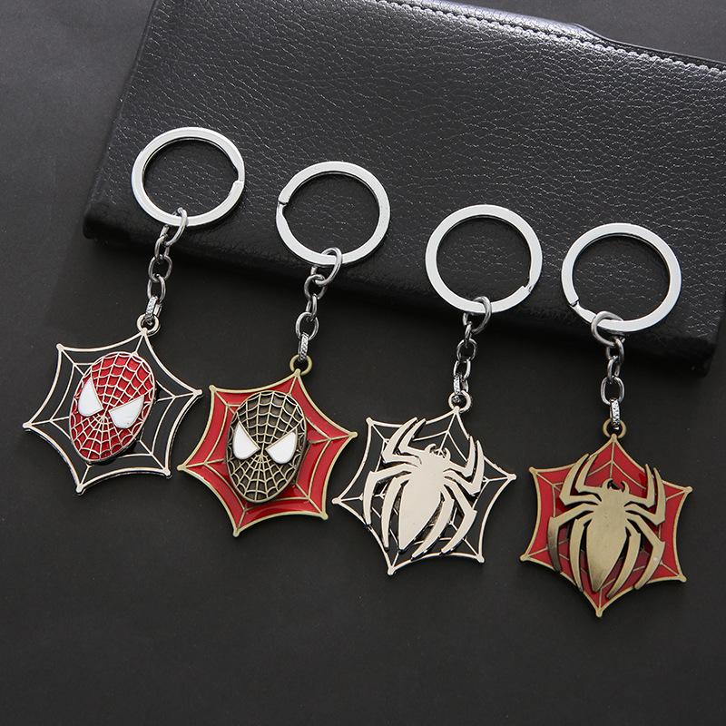 Spider-Man Series Mask Keychain Metal Pendant Creative Keyring for Kids Friends Backpack Jewelry Accessories Gift